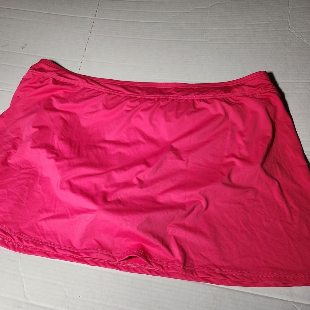 Lands' End Skort Lined Swim Bottoms Women 24W Hot Pink Plus Resort Summer